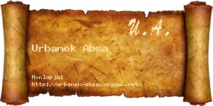 Urbanek Absa névjegykártya